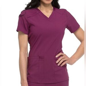 Dickies Women's V-Neck Purple Short Sleeve Scrubs Size Small